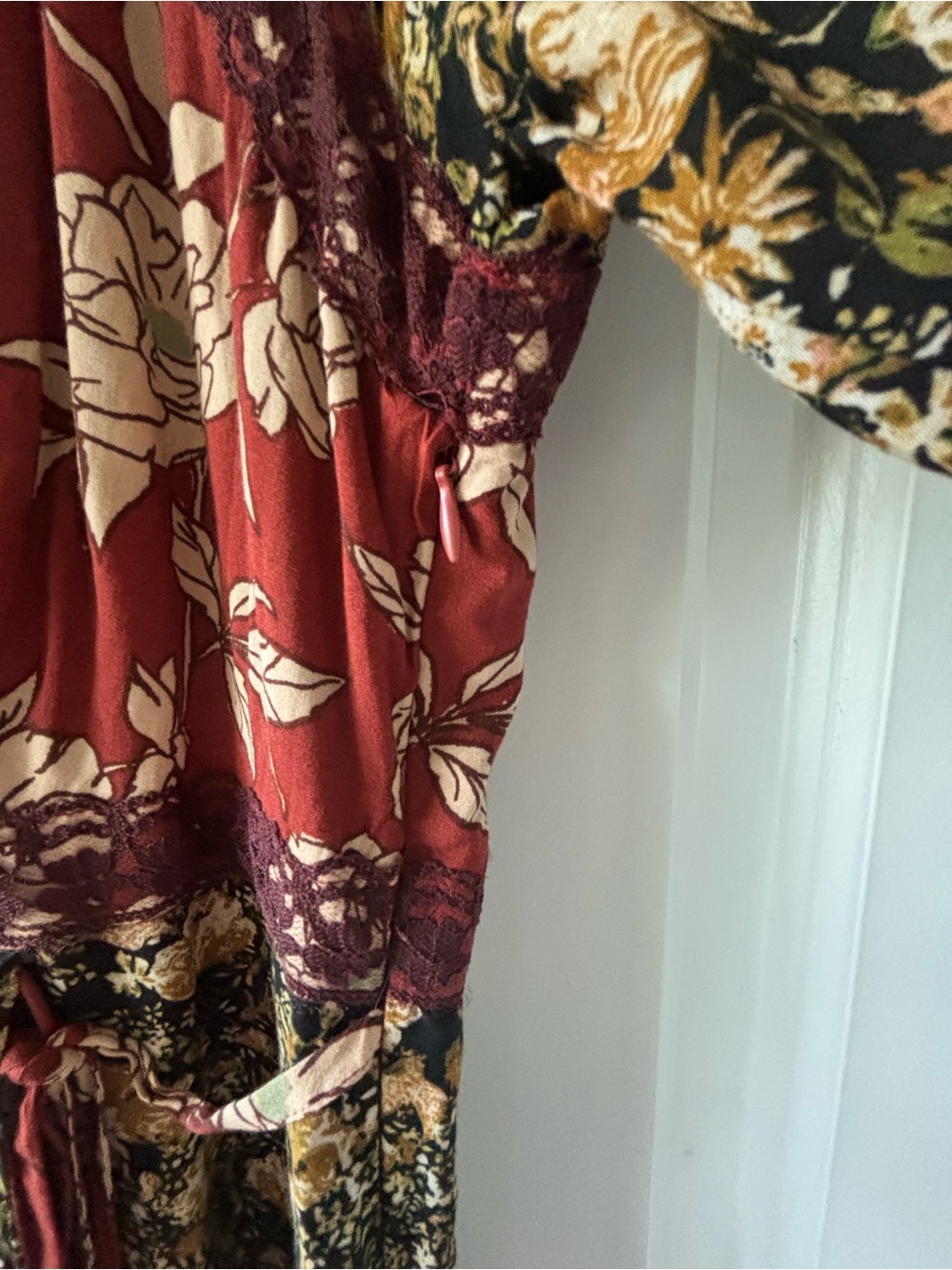 Free People Red Floral & Mustard Patchwork Maxi Dress - Picture 4 of 4